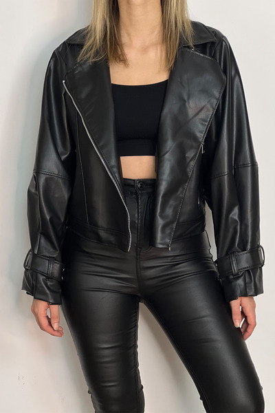 NET OF NOT Yeni Sezon Oversize Balon Kol Deri Ceket