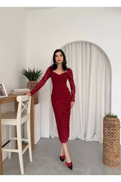 conconmoda Folers Çiçek Desenli Uzun Elbise