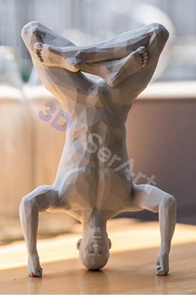 3D SerArt Yoga Yapan İnsan Figürü 14 CM Erkek Beyaz