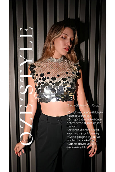 oze style DİSCO GLAM ZIRH CROP