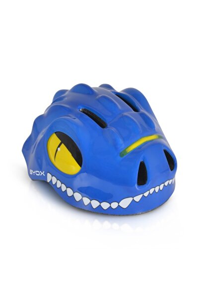 byox Cască Dino Kids, albastră — Reglabilă, mărimea S (48–54 cm), 6 orificii ...
