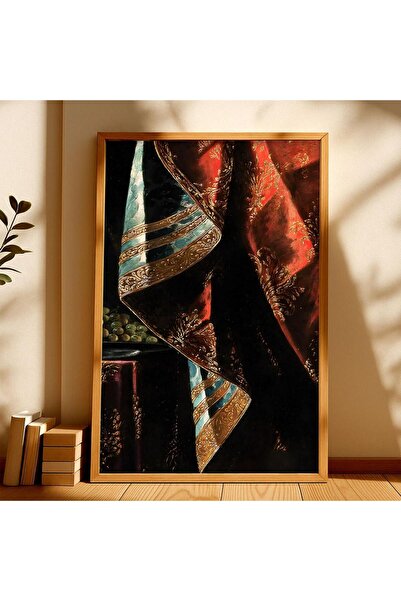 4gdran Heritage art design canvas painting with a hollow brown frame