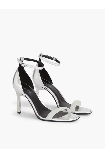 Calvin Klein Women Silver Geo Stil Brly Thr Sandals
