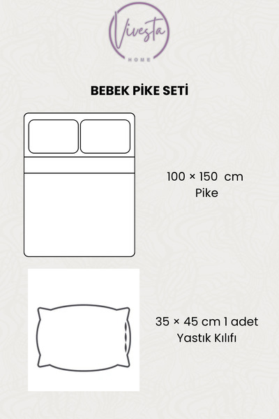 Vivesta Home Pink Colored Animal Patterned 100% Cotton Baby Pique Set – Soft, Anti-Allergic and Breathable Fabric