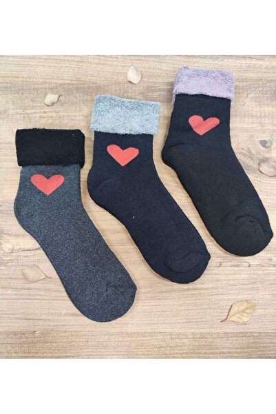 erceys 3 perechi de șosete de iarnă din bumbac cu model pentru femei