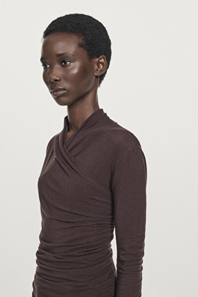 Massimo Dutti Drapeli uzun kollu t-shirt