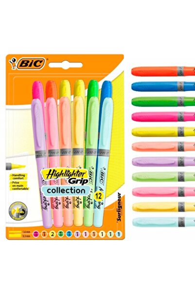 Other Evidențiator BIC GRIP Pastel, blister, pachet de 12 buc. 992562