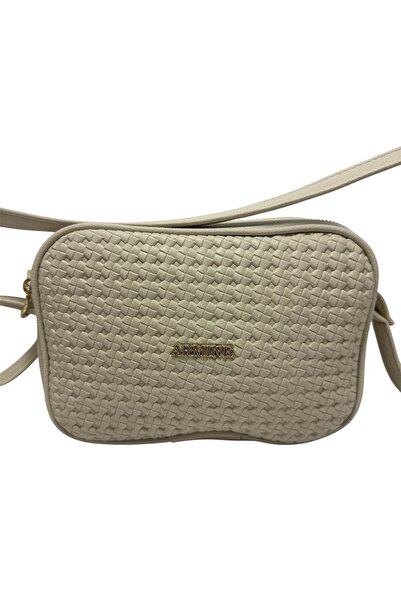 Armine Modern Braided Messenger Bag Cream Bag