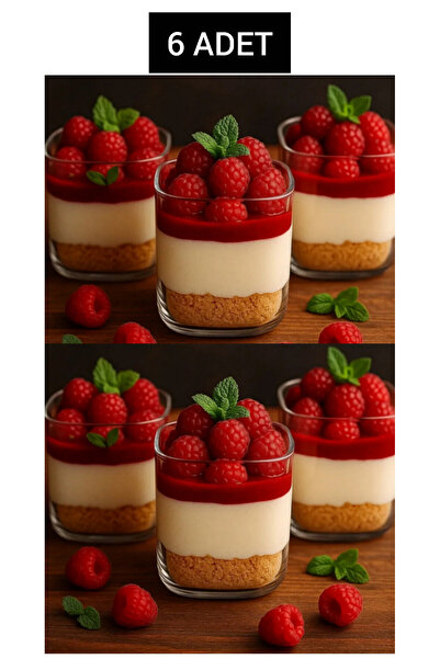 GLRHOME 6 adet borosilikat cam kare magnolia tatlı kasesi 400ml