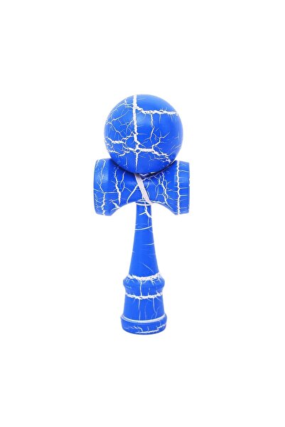 Kendama X Original Professional Flippy Cracked Wooden – 18 cm, Albastru/Alb