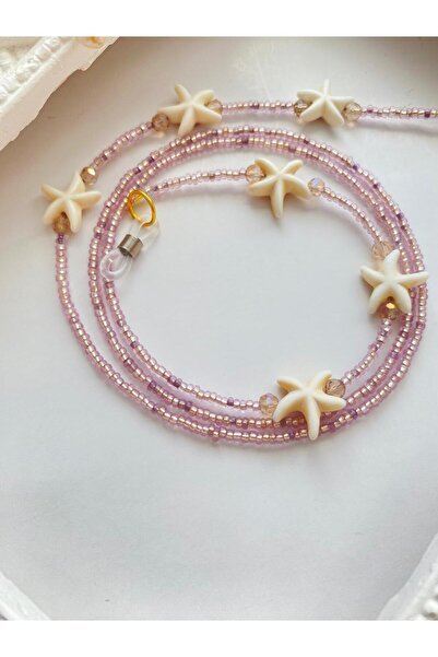 LiKESUN حبل نظارات مصنوع يدويًا من الخرز بطول 70 سم - مزين بتفاصيل من الحجر ا...