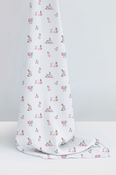 DEUX LAPINS Baby Muslin Muslin Cover 120*120 cm Bébé Lapin Rose