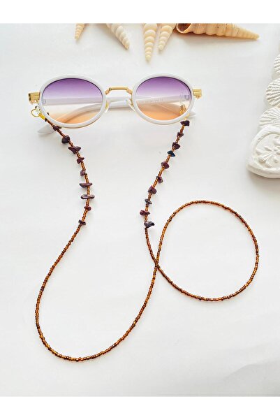 LiKESUN Handmade Beaded Eyeglass Cord 70 cm – Natural Stone Detail