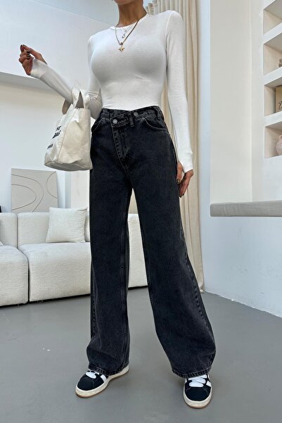mylove جينز فضفاض غير متماثل مدخن