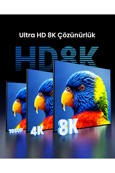 Ugreen كابل نقل الصور 8K 60 هرتز فائق الدقة HDMI 2.1، 1.5 متر، 80402