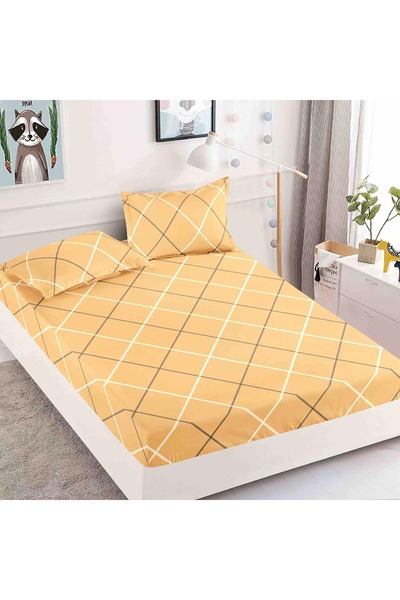 OEM Double bed cover set with elastic, 3 pieces, 180x200cm