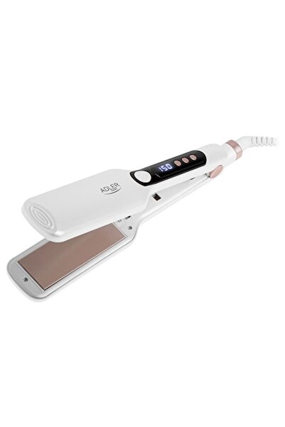 adler AD 2325 Hair Straightener, Ceramic, 7 Temperature Settings, 4.1 x 10.6 cm, White