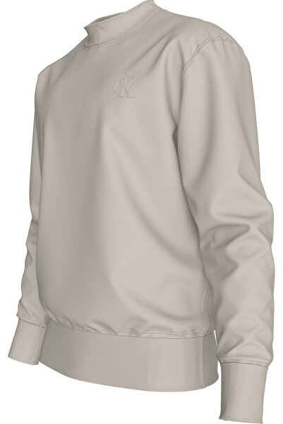 Calvin Klein Men Moonbeam Logo Embossed Crew Neck Sweatshirt