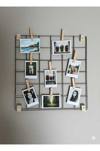 Tiydem Tel Pano İster Yapıştır Vidala Not Fotoğraf Askılığı Dekoratif Duvar P...