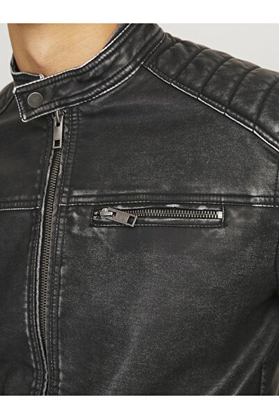 Jack & Jones Kunstlederjacke Pu Leather Jacket Biker Coat