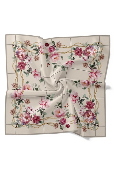 Levidor Trend Twill Κασκόλ Ειδικού Σχεδιασμού Σχοινί με μοτίβο λουλουδιών