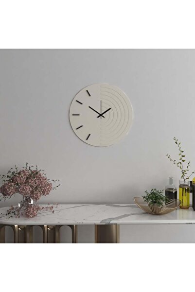 Marktna ساعة حائط خشبية بتصميم خطوط منحنية