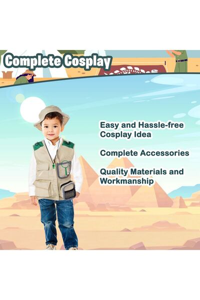 Oxygen Plus Costum de explorator safari pentru copii — set de 6 piese (vestă,...