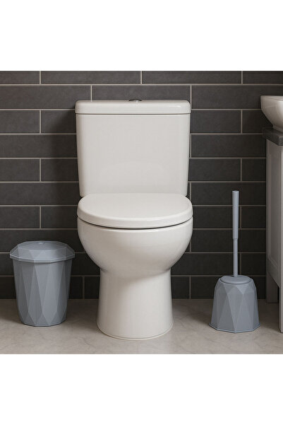 SİHİRLİ AYAKLAR Set de baie cu capac pentru toaletă, 2 bucăți, coș de gunoi pentru toaletă și perie pentru toaletă