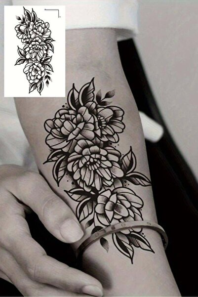 TAKIŞTIR Geçici Çiçek Figürlü Dövme Tattoo