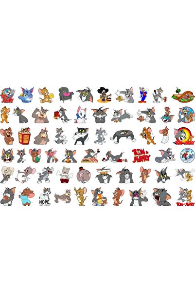 OEM Tom & Jerry Waterproof PVC Stickers - Set of 30 (approx. 5 cm)