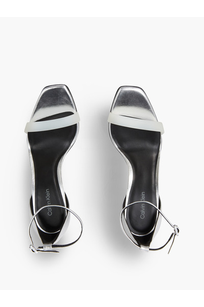 Calvin Klein Women Silver Geo Stil Brly Thr Sandals