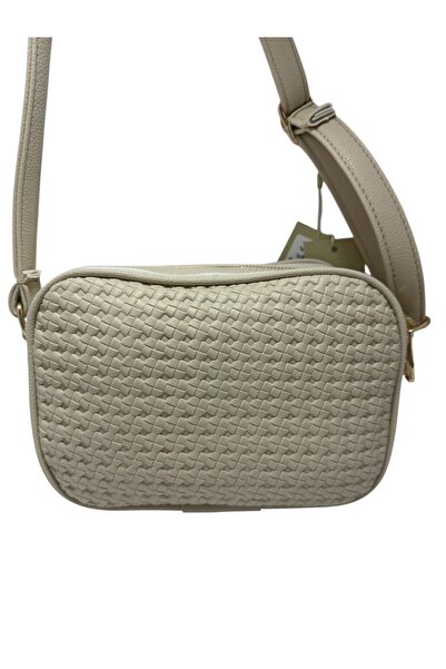 Armine Modern Braided Messenger Bag Cream Bag