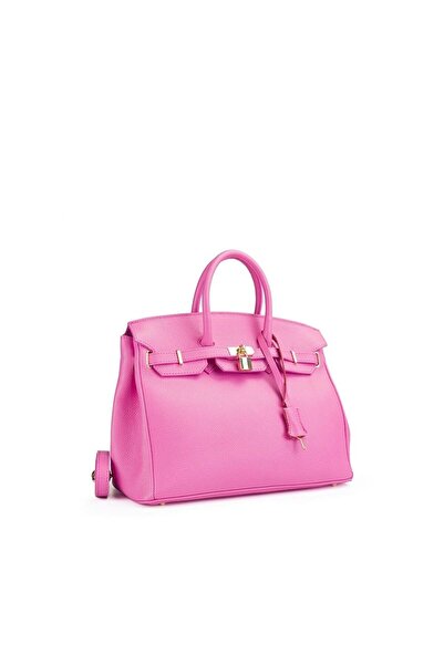 Posete Fagaras Baby Edith Leather Purse - Pink - Candy, Casual Bag Made of Ge...