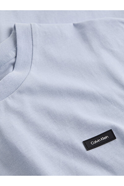 Calvin Klein Men Zen Blue Crew Neck Regular Fit Cotton T-Shirt