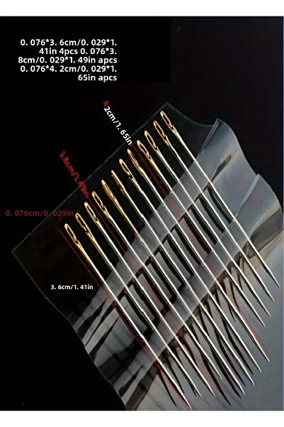 REPFORTR SERVİCE Set of 12 Self-Threading Sewing Needles with Wooden Box - Easy Sewing Needles with Automatic Thread Passing