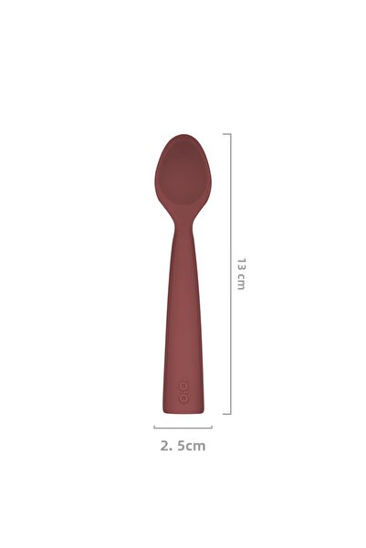 OiOi Silicone Nam Food Spoon 6 Months 2 Li Rose & Gray
