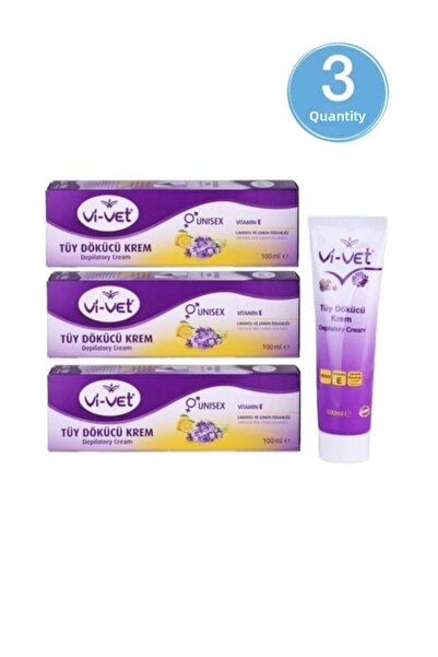 Vi-vet Cream Color Waxing Hair Remover - 100ml x 3 Pieces