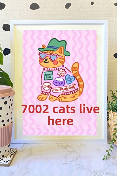 Hello Melody Design Εκτύπωση από τη συλλογή εκτυπωμάτων «COOL CATS» - Με λευκ...