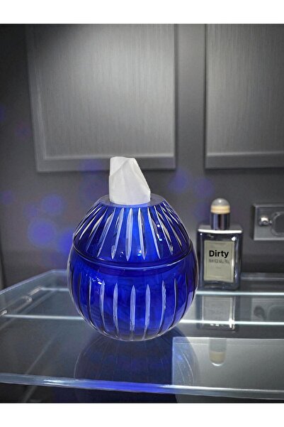 AYZ HOME Blue Cut Crystal Glass Handmade Design Napkin Holder/ Invitation -Organization-Wedding -Engagement