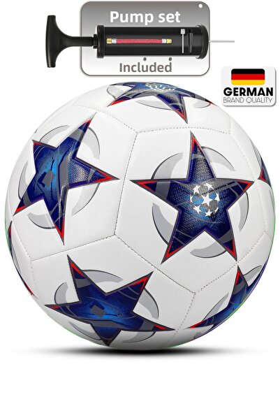 Telvesse Professional Soccer Ball 2025 Champions League Hard Ground Carpet Field Football Ball with Pump No:5 Blue