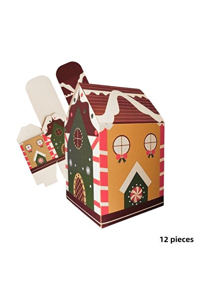 roco paper New Year's Home Design Box Bag, New Year, Party, Gift Bag, 12 Piec...