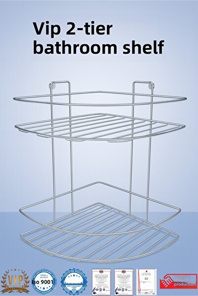Vip Home Concept 2 Tier Bathroom Corner Shower Shelf Metal Shower Shelf Organizer Vip