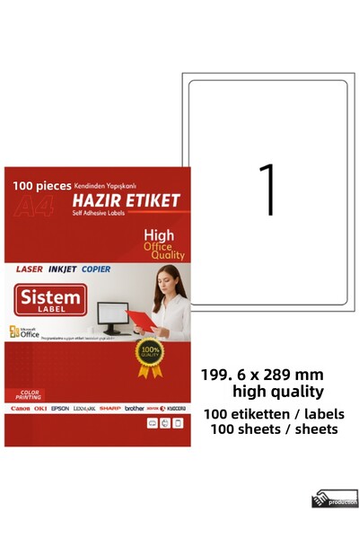 Sistem Label 199,6x289,1mm Etichetă autoadezivă A4 pentru laser