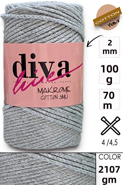 Diva İplik Diva Macrame Bumbac Lurex 2107 Gmş