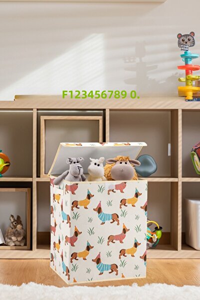 HomyJRs Sausage Dog Multipurpose with Lid Toy Laundry Storage Box Folding Organizer 30X40X50