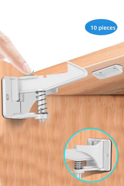 Lira 10 Pieces Baby Child Drawer Cabinet Security Lock Hidden Lock