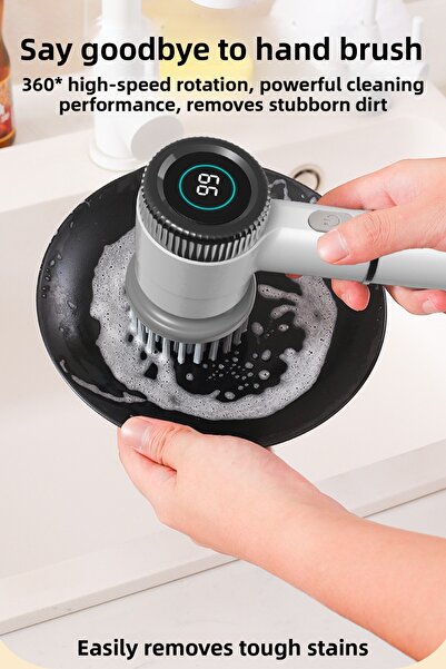 EZERE Turbobrush 5-Head Electric Cleaning Brush White