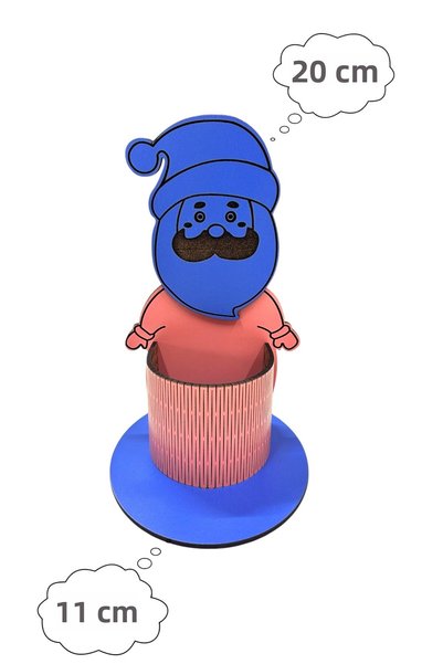 Pemina Santa Claus Pen Holder 3 mm Mdf Wood