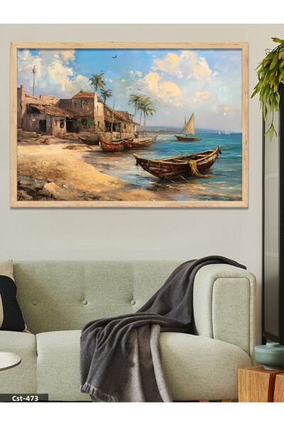 CeSht Ολόσωμο ξύλινο καρέντινο ζωγραφικό με θέα στη θάλασσα