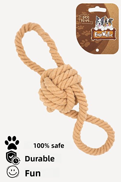Eva & Wall-e Bulk Rope Dog Toy with Ball in the Middle |   Durable Pull String Fetch Ball for Small, Medium and Large Breeds